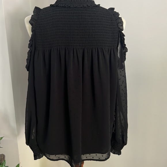 Anthropology Wishmaker Swiss Dot Open Blouse. - Picture 10 of 15